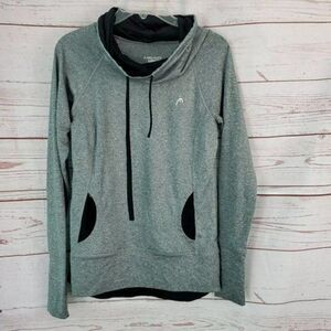 Head Marled Gray Pullover Cowl Neck Athletic Hi Low Sweatshirt Small